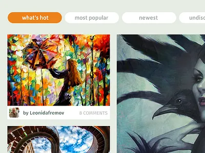 Deviant Art webpage concept art design responsive sketch ui ux web