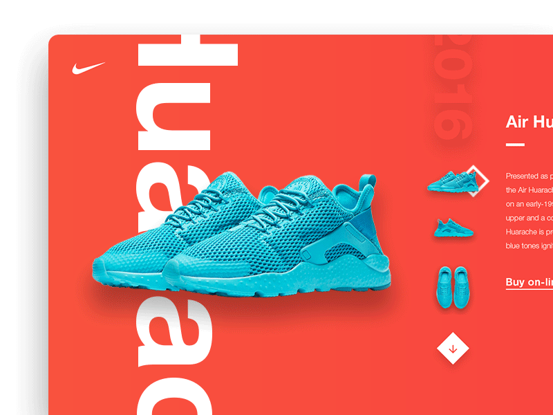 Example of Nike Store UI Animation