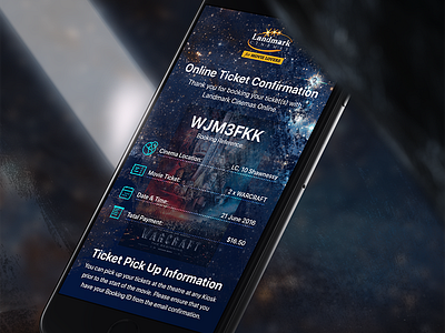 Daily UI #017 - Email Receipt dailyui email receipt landmark movie ticket ticket confirmation