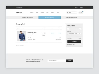 Shopping Cart clean ecommerce ui website