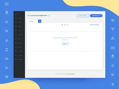 Visual Constructor Interface admin builder constructor dashboard ecommerce icons interface shopify theme ui ux