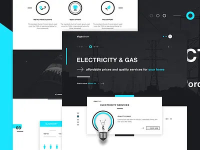 elgastrom - Energy provider landing page electricity energy provider energy sources gas gas provider landing page ui design web design website