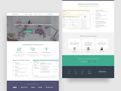 Customer Success Landing Page flow home page landing page line icon material minimal product quote screen ui web