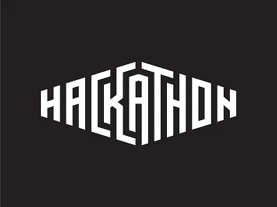 Hackathon Logo badge black and white clean lines event hackathon lettering logo retro shirt swag tech typography