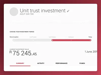 Time Period finance selector time timeline unit trust ux web design