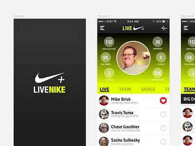 Live Nike+ idea mobile nike sketch social ui ux