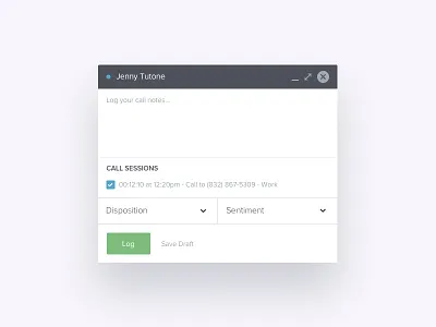 Call Log application button call chat clean log product ui user interface ux widget