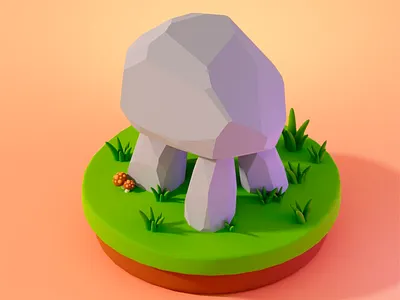 Low-poly 3D - Ancient Dolmen 3d 3d abstract art 3d art 3d design 3d model 3d render 3d visual abstract art ancient aesthetic ancient dolmen ancient monument cartoon styled clean colorful creative dolmen graphic design mystical nature stonestructure