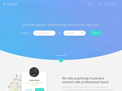 Music Tutor Landing Page landing page music search tutor
