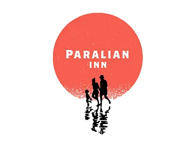 Paralian Inn beach branding family hotel iarafath identity inn logo reflection sea sun tourism