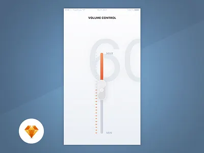 Volume Control - Day88/100 My UI/UX Free SketchApp Challenge app application control day100 free freebie ios sketch sketchapp ui ux volume