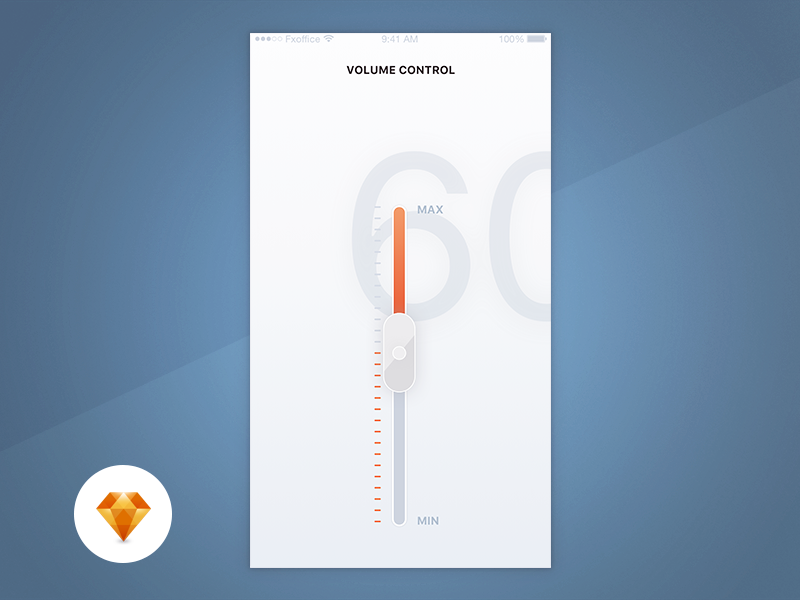 Example of Volume Control - Day88/100 My UI/UX Free SketchApp Challenge