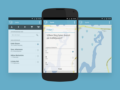 Tipspromenad UI android game quiz tipspromenad ui user experience user interface ux zone quiz