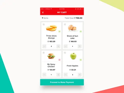 My Cart cart grocery ios iphone items list minimal restaurant shopping shops vegetables