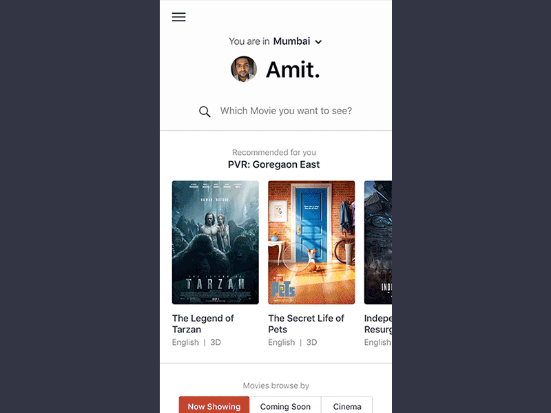 Movie Quick Search exploration interaction movie movie booking product design quick search ui ux