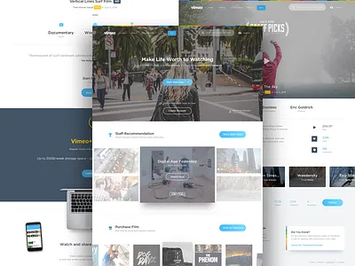 Vimeo Homepage Exploration clean homepage movie ui video vimeo website