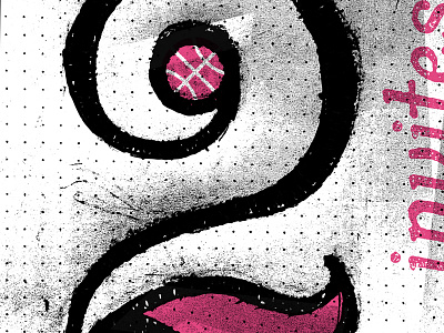 2 Invites 2 basketball black dot pattern invitation invite pink texture