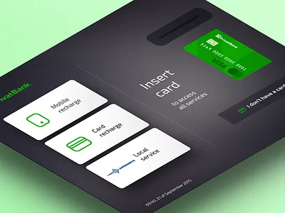 Privat Terminal Kiosk — Welcome Screen atm bank card dark finance login mastercard material mobile payment visa