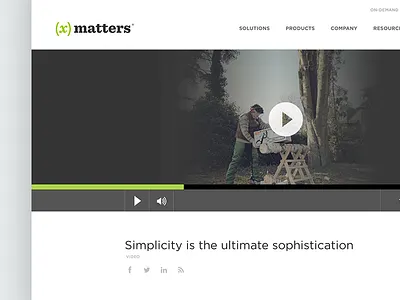 Video player clean design element flat minimal play player ui video web website