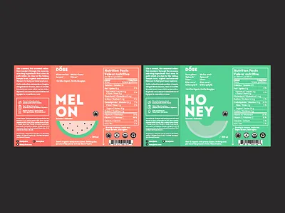 Dose: Seasonal Labels cold pressed juice colorful dose fruits illustration juice label