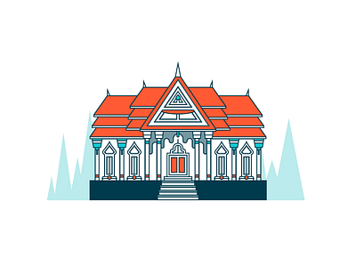 Religious Building—Thailand architecture asia graphic icon illustration illustrator religious thailand vector