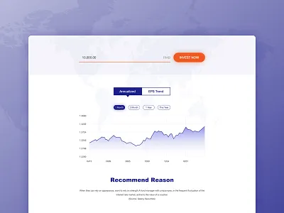 Landing Page blue chart clean finance invest response stock web
