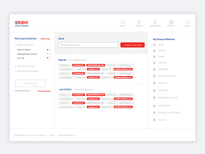 Router Os UI admin admin panel dashboard parental control router