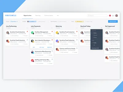 Lead Board clean crm dashboard icons kanban board leads minimal pipeline product design ui ux