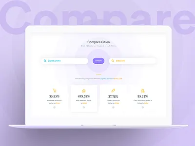 Clearmove - Comparing Cities city clean clearmove design home moving page travel ui ux web website