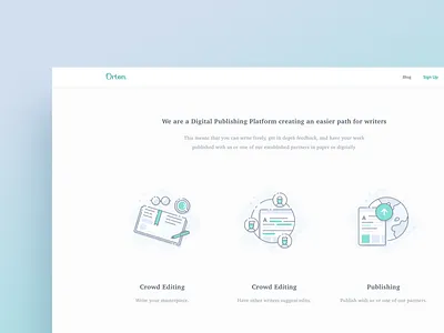 Orton.io Illustration clean icons illustration landing page line publishing website writer