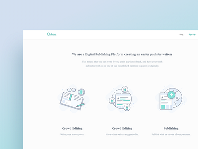 Orton.io Illustration clean icons illustration landing page line publishing website writer