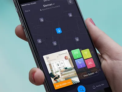 Property Finder Concept apartment dark finder ios iphone map mobile property ui ux