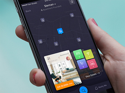 Property Finder Concept apartment dark finder ios iphone map mobile property ui ux