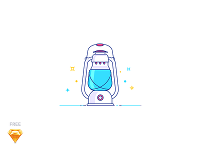 Lantern freebie icon illustration lantern light sketch app sketchapp sketchapp freebie
