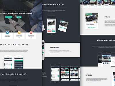Eblock Landing Page app auto automotive design flat landing page mobile ui ux
