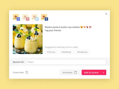 Chrome Extension app content design facebook intagram interface pinterest post scheduler social twitter ui