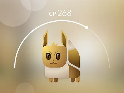 Poke mania: Eevee app catch character flat geometry icon illustration mobile pokemon score
