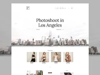 P&R - Fashion Landing Page blog fashion fashion blog flat homepage landing landing page light material minimal ui white