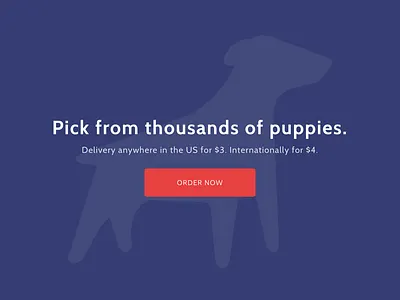 Puppygram landing page puppies red