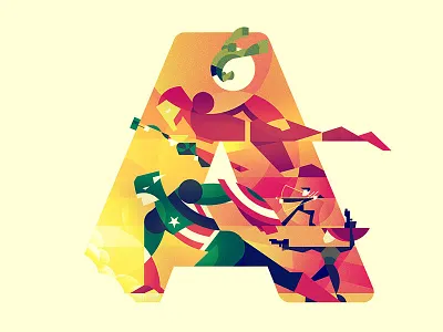 A for Avengers avengers design illustration movie poster