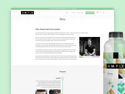 The Ample Journey about ample design ecommerce food page timeline ui user interface web web design website