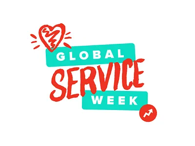 Global Service Week brand branding buzzfeed custom hand lettering sumi type