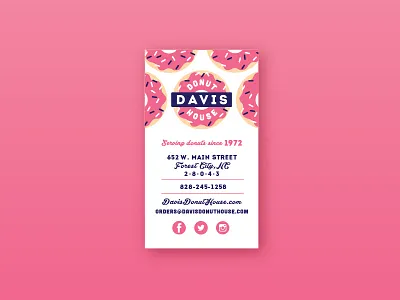 Donut Shop Business Card branding business card donuts logo sprinkles vector