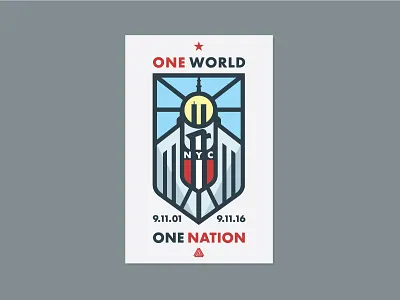 091116 911 america eagle monoline nyc one world trade shield thick lines twin towers united states