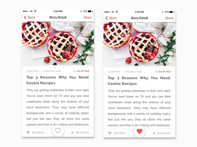 Story Sharing App Interface app clean cook minimal news reading story text ui ux white
