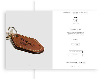 Nice Guy Brand cart checkout commerce flat leather shop split screen ui ux