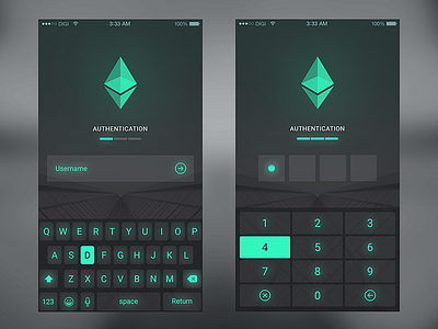 User Authentication app bitcoin ethereum forex ios iphone trading ui