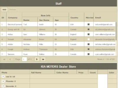 Sand Theme angular css3 data grid javascript jquery table ui
