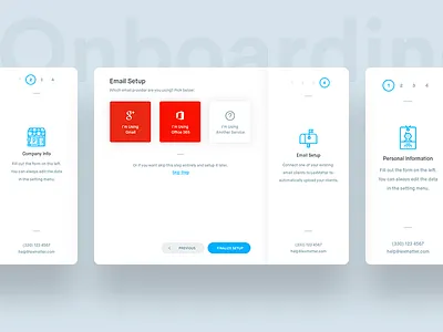 CRM - Onboarding app crm dashboard interface on boarding sign up step tour ui ux web