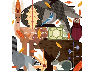 Animal Camp animals illustration nature vector